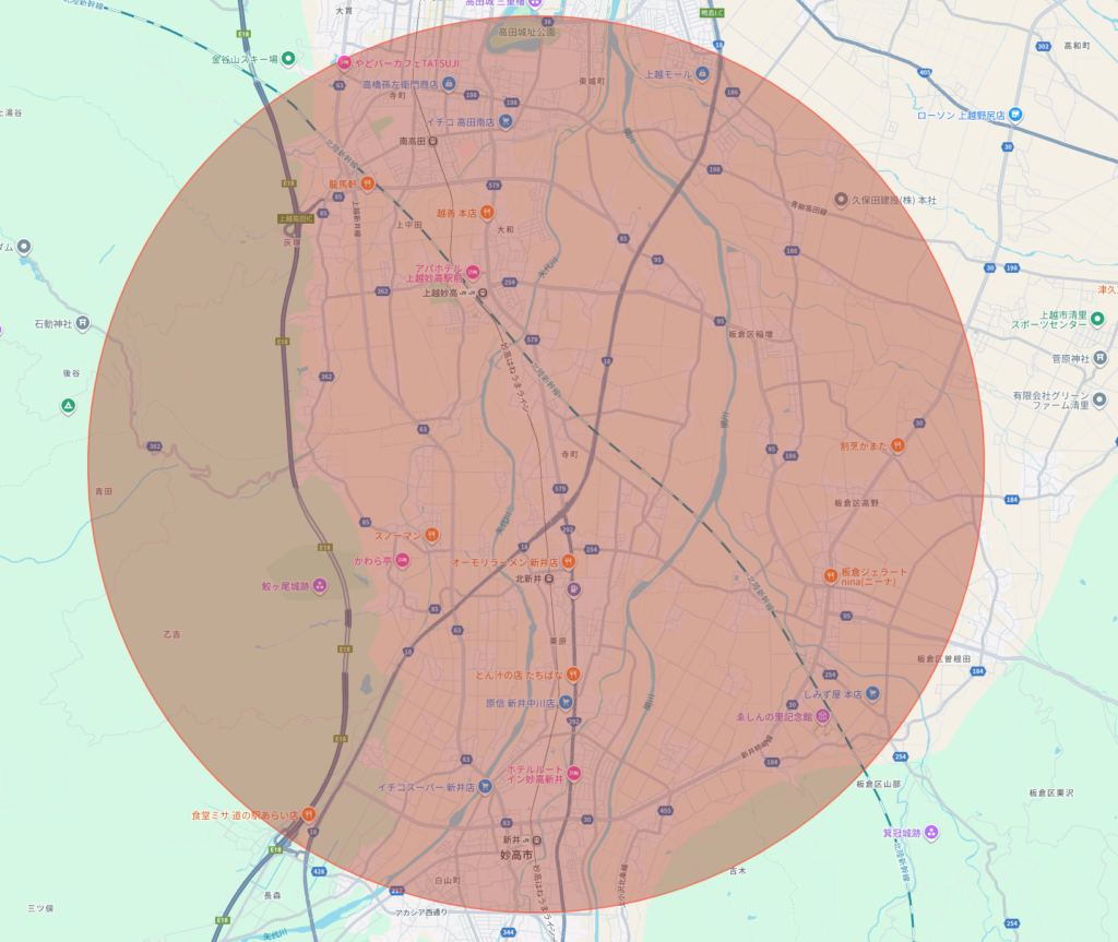 無料配達エリア：半径5km